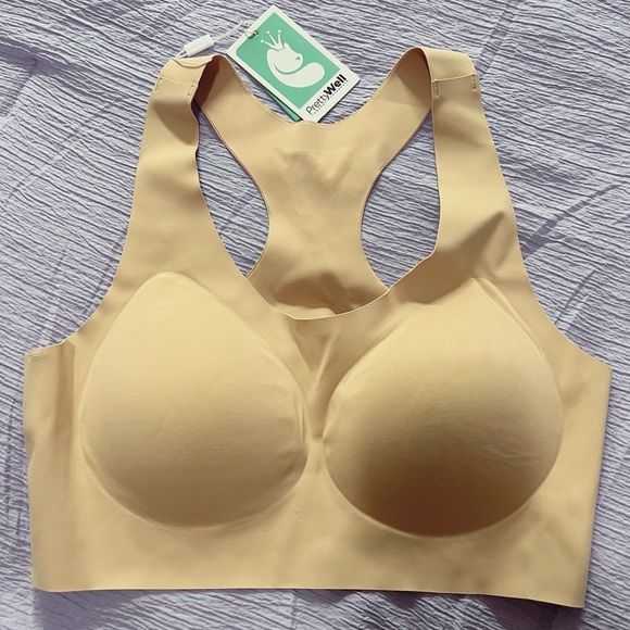 New With Tag PrettyWell Beige Wireless, Seamless Bra size L - Picture 3 of 7